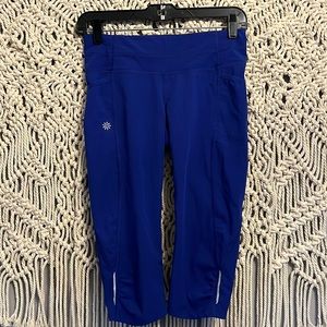 Athleta Cropped Blue Athletic Running Leggings Pants